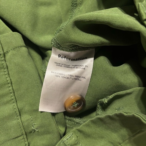 REFORMATION Mason Pant .19 in Green Size 6P - Picture 9 of 10
